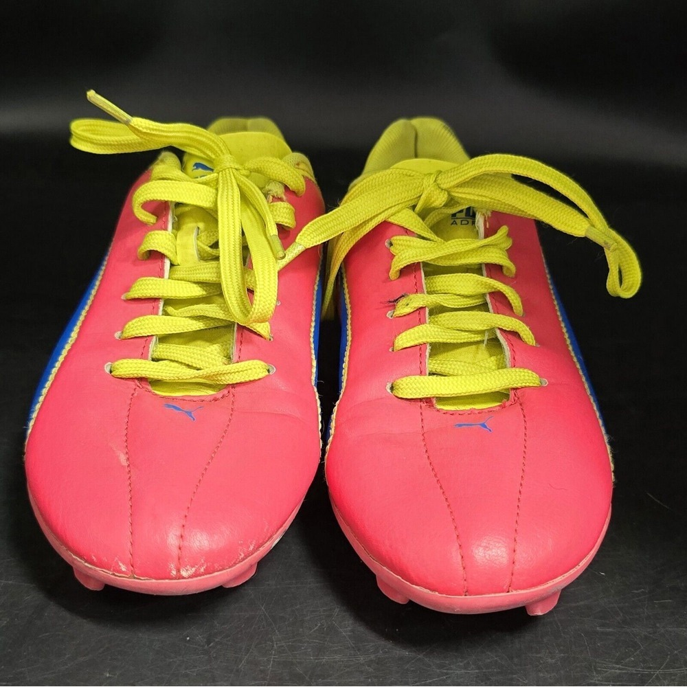 PUMA JR ADRENO FG SOCCER SHOES CLEATS TEABERRY RED SIZE 4 - Picture 2 of 12